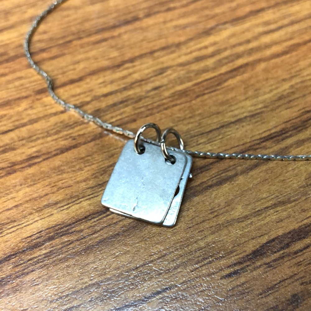 Silver Tone Friendship Necklace. 22” Flat Link Chain